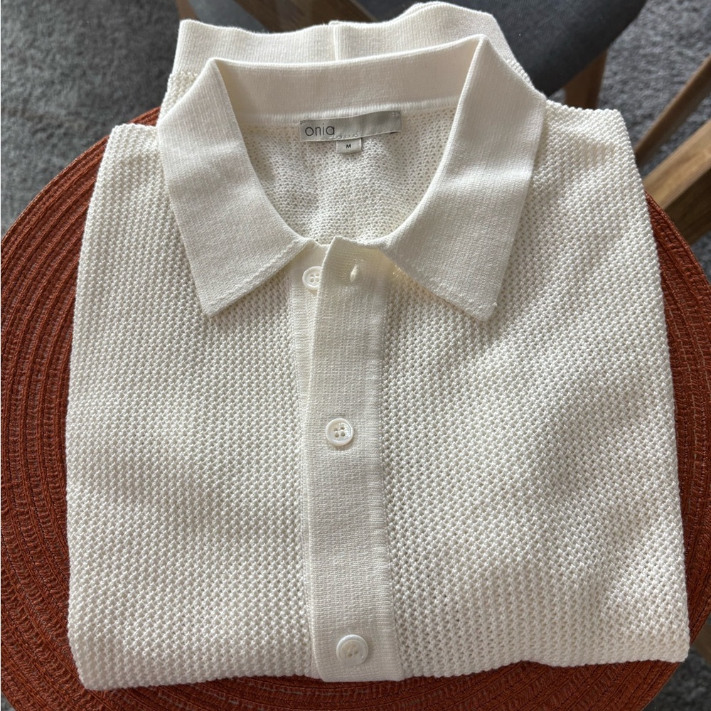 Onia micro knit button down